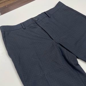 Alfani Slim Fit Dress Pants 32 x 30 Window Pane Pattern Navy Blue Flat Front